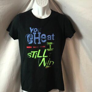 Nike You Cheat I Still Win Activewear Athletic Sport Cut Slim Fit Tee Shirt